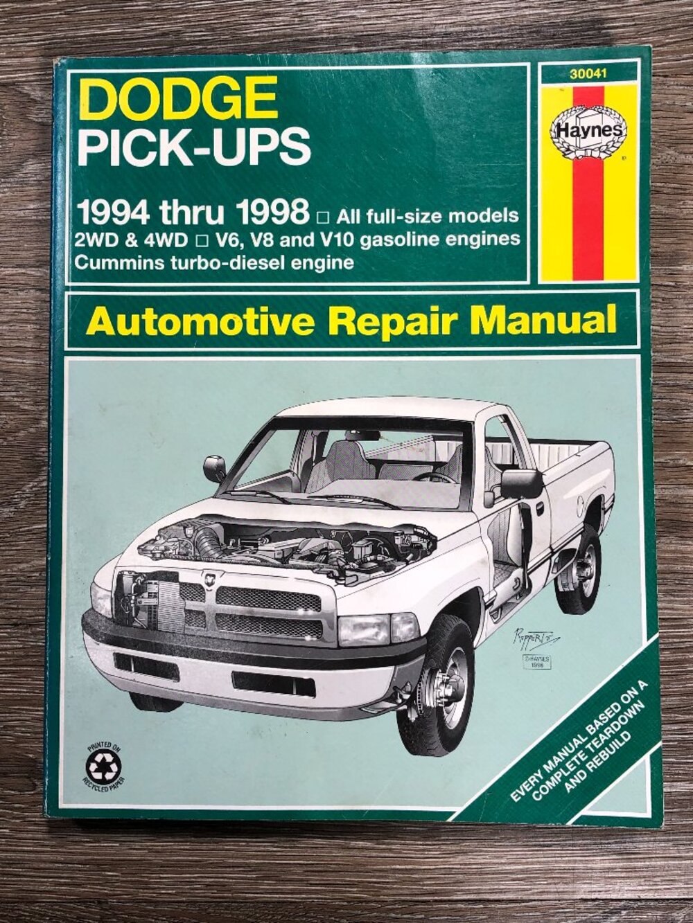 Haynes Dodge Full Size Pick-Up Truck 1994-1998 2WD 4WD Gas Diesel Engines 30041